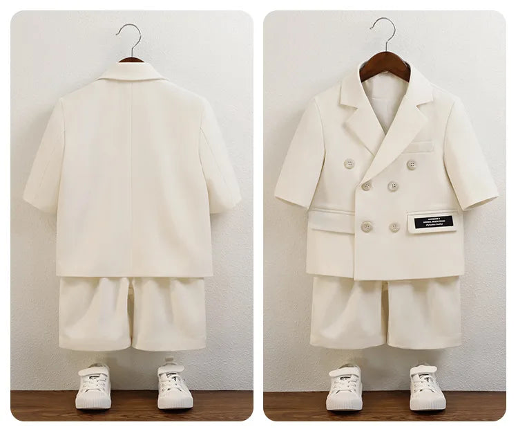 Boys Green Summer Photography Suit Kids Formal Wedding Dress Baby Birthday Dress Children's Day Performance Ceremony Costume