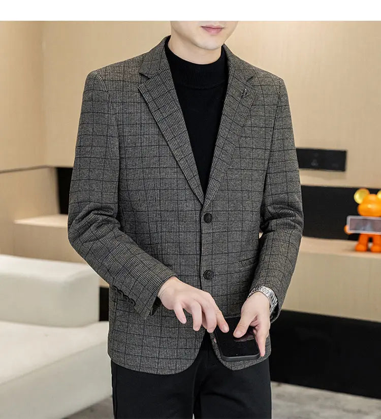 Men's Single Breasted Blazer Smart Casual Autumn Jacket