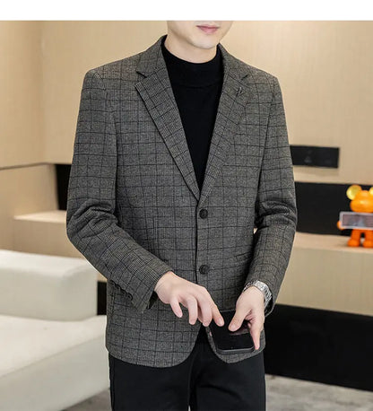 Men's Single Breasted Blazer Smart Casual Autumn Jacket