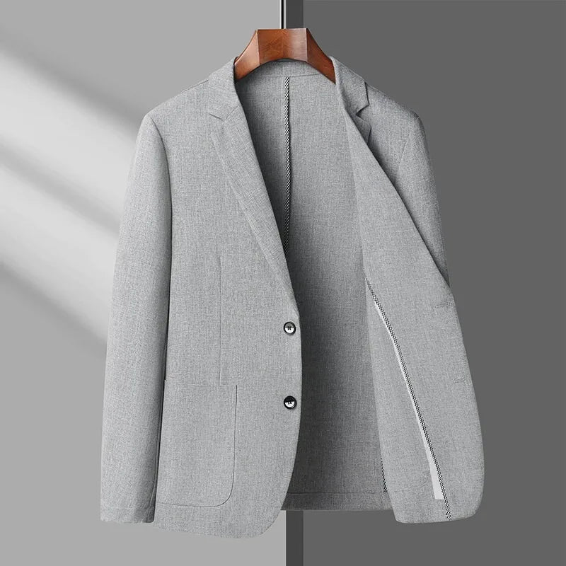KIDWHXR Coat Man Thin Single-breasted Pocket Business Casual Men Blazer Sun Protection Breathable Versatile Male Suit Outerwear
