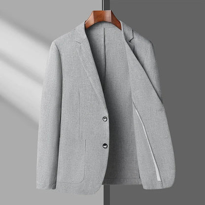 KIDWHXR Coat Man Thin Single-breasted Pocket Business Casual Men Blazer Sun Protection Breathable Versatile Male Suit Outerwear