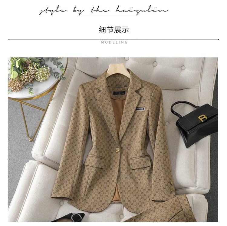 High Quality Fabric Women Business Suits With Pants and Blazer Coat Professional Autumn Winter Office Ladies Pantsuits Blazers
