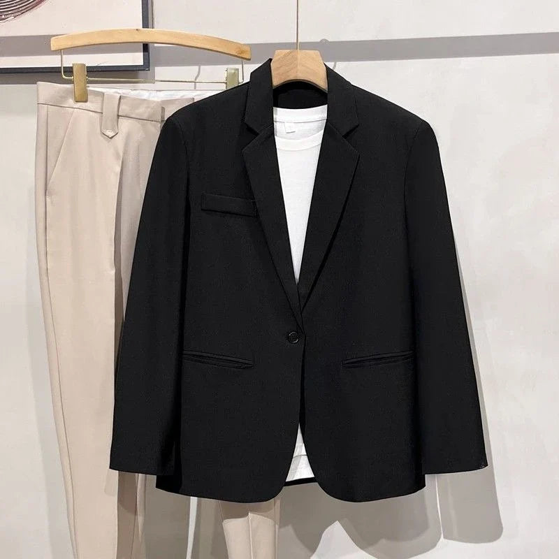 Men 2026 Korean Style Loose Blazer Spring Autumn Versatile Casual Suit Jacket Trendy Handsome Outerwear