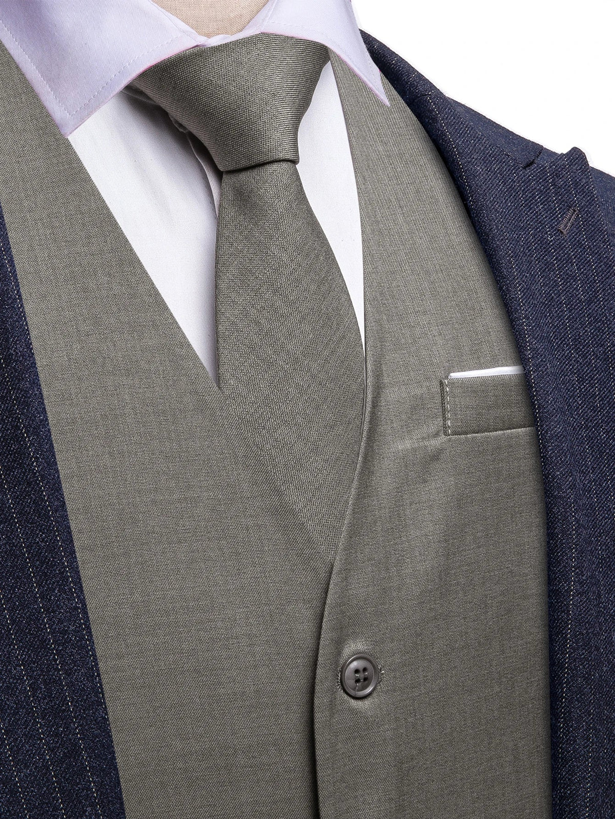 Men's Formal Vest Set 5-Piece Satin Waistcoat with Tie for Weddings and Business