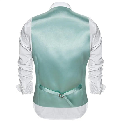 Men's Satin Vest Slim Fit Single-Breasted Waistcoat for Weddings and Formal Occasions