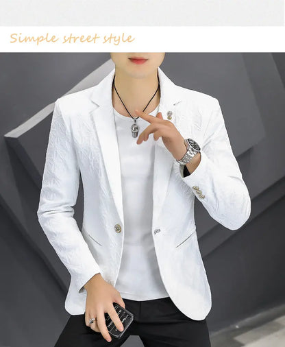 Blazer Men's Fashion Outdoor Travel Gentleman Wedding Slimming Business Versatile Trendy Casual Korean-style Formal Wear Blazer