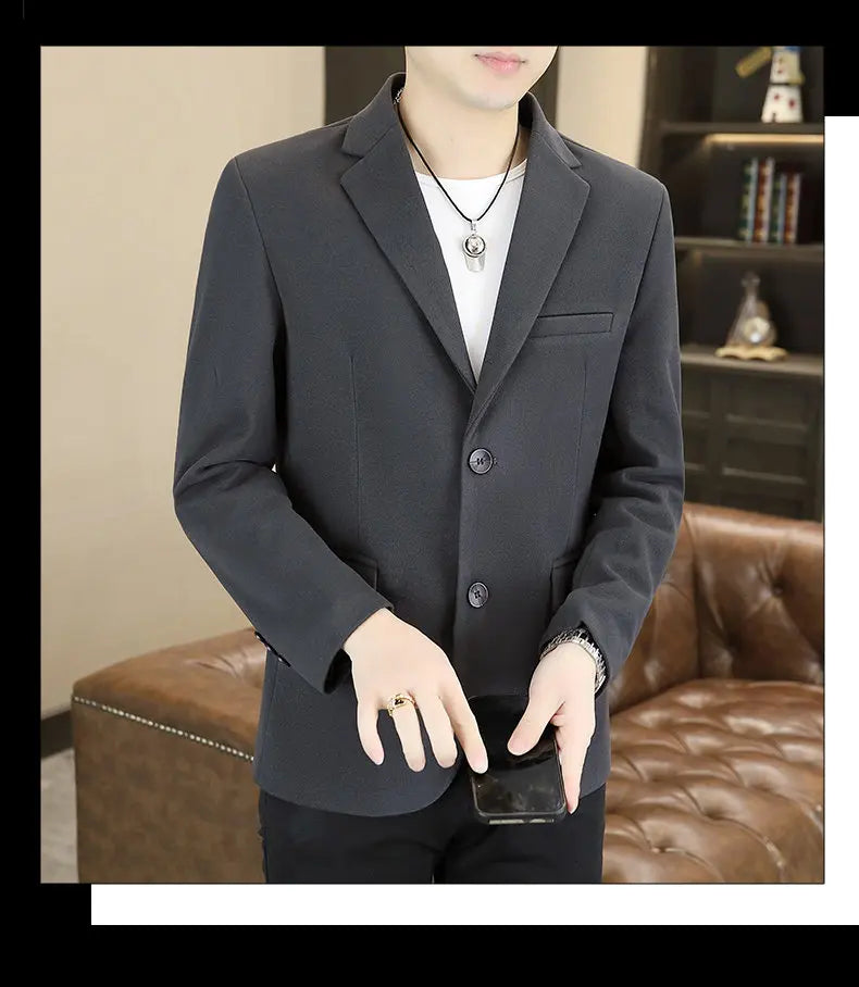 Blazer's New Men's Business Gentleman Korean-style Wedding Fashion Trendy Slimming Versatile High-end Casual Accessory Blazer