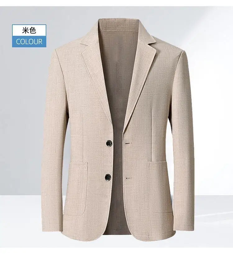 30% Linen Blazer - Men's Fashionally Fit Business Formal Wedding Gentleman's Cool Silk Lightweight Breathable Casual Blazer