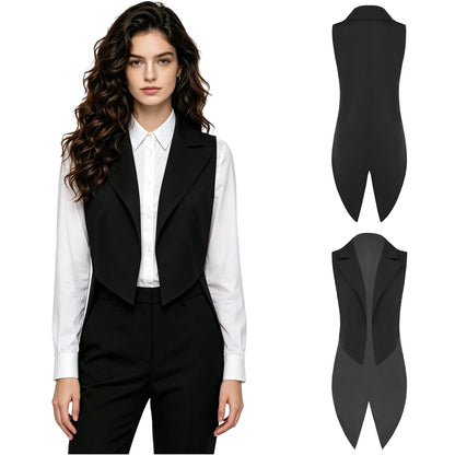 Tailcoat for Women Nightclub Waitress Costume Swallowtail Lady Formal Suits Vest Tuxedo Waistcoat Fashion Jazz Dance Costume