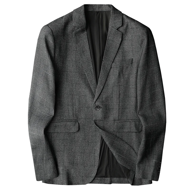 Spring Autumn Classic Checkered Suit Jacket Men Slim Fit Casual Business Office Uniform Formal Jacket Wedding Groom Men Blazers