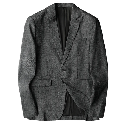 Spring Autumn Classic Checkered Suit Jacket Men Slim Fit Casual Business Office Uniform Formal Jacket Wedding Groom Men Blazers