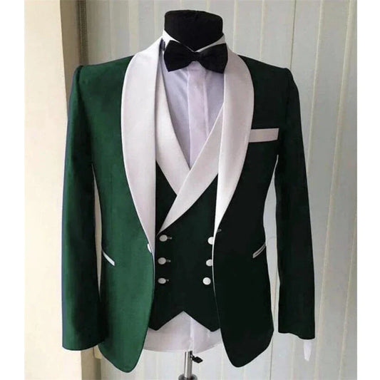 Italian Formal Men Wedding Suits Groom Tuxedo Slim Fit Prom Blazer Hombre High Quality Custom 3 Piece Set Jacket+Vest+Pants