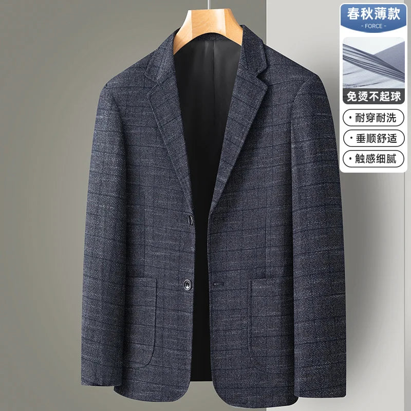 Men's Casual Loose Fit Blazer 13 Colors All-Season Plaid Suit Jacket for Men