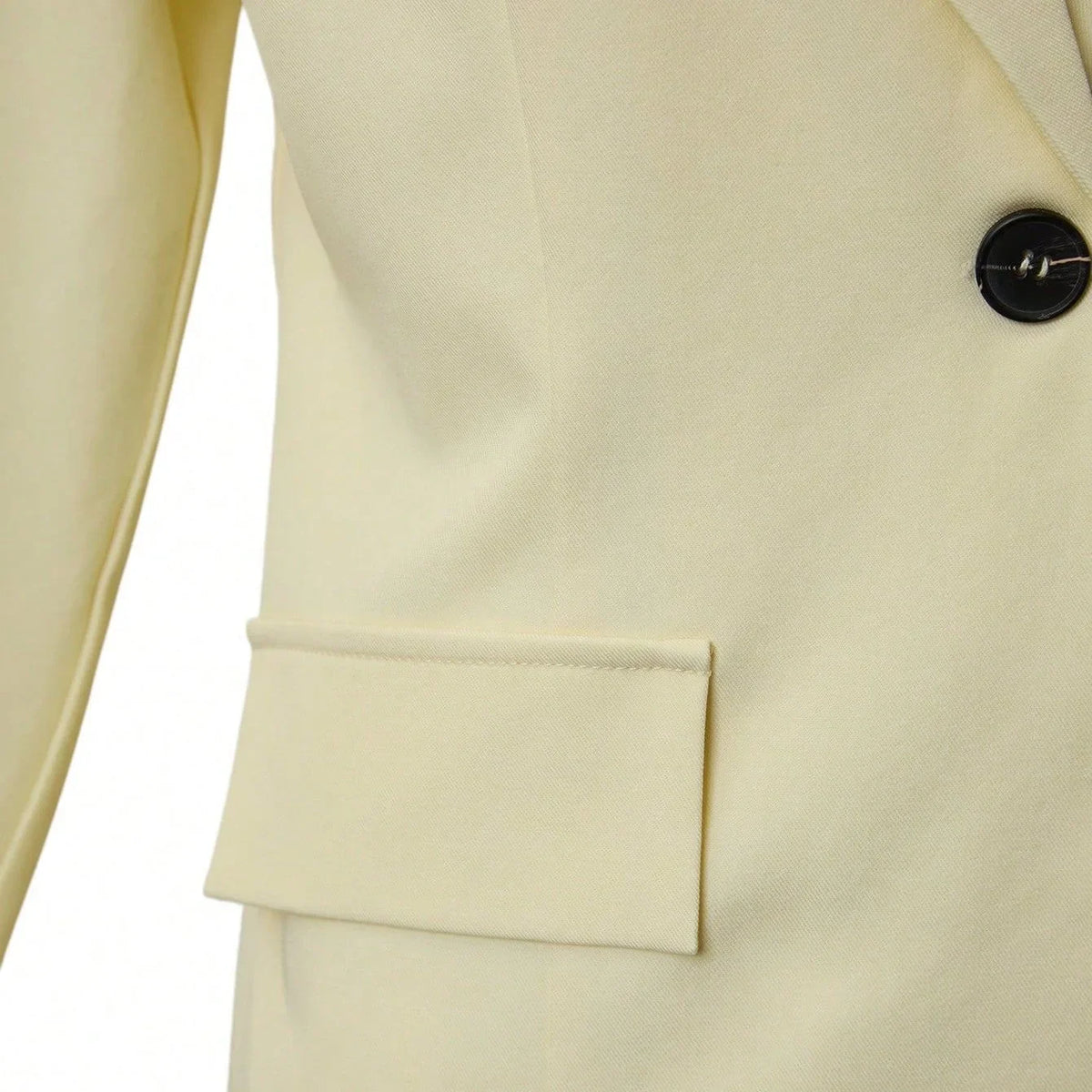 Women's Single-Button Loose Fit Suit Jacket Trans-seasonal Yellow Collar Commute Casual Polyester Fabric Fashionable