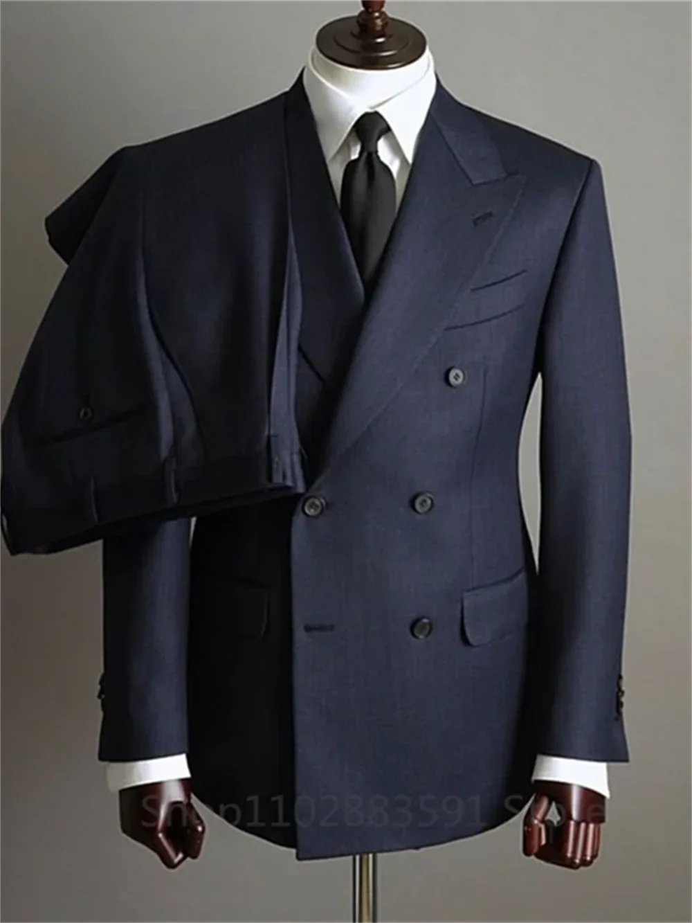 2 Pieces Tuxedo Fashion Blazer Pants Men Suits Double Breasted Buttons Peaked Lapel Formal Party Wedding Groom Tuxedo