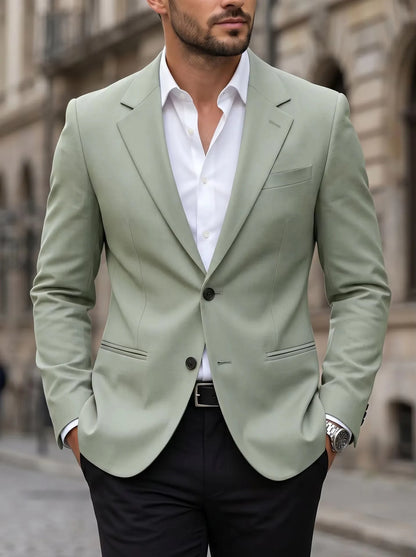 Sage Green Suits Blazer for Men Slim Fit Notch Lapel Single Breasted Men Suit Jacket 1 Piece Italian Style Fashion Male Coat