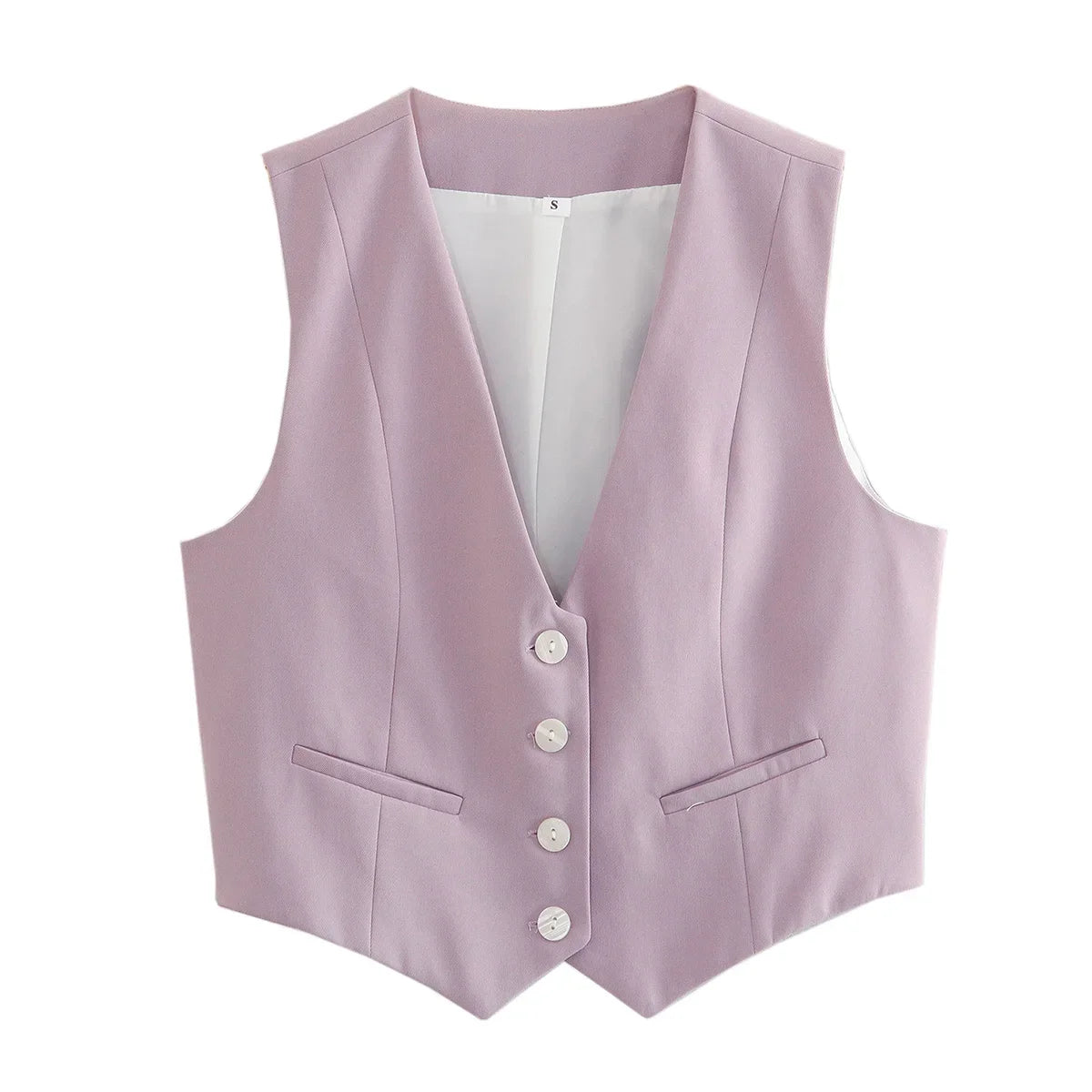 Fashion Women Vest Sleeveless Vests for Women Chic V-Neck Single-Breasted Ladies Elegant White Waistcoat Tops