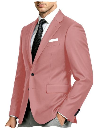 Men's Suit Jacket Single Button Slim Fit Notch Lapel for Wedding, Prom and Business