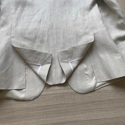 Men Thin Slim Fit Top Quality Beige White Linen Suits Matching Sets Spring Summer Comfortable Two Piece Set Casual Outfits 2025