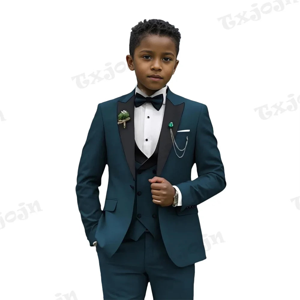 Formal Boys Slim Fit Suits Ring Bearer Outfit Kids Wedding Dress Clothes Fast Delivery Child 4 Pieces Set For Piano Performance