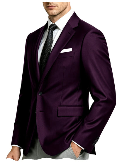 Men's Suit Jacket Single Button Slim Fit Notch Lapel for Wedding, Prom and Business
