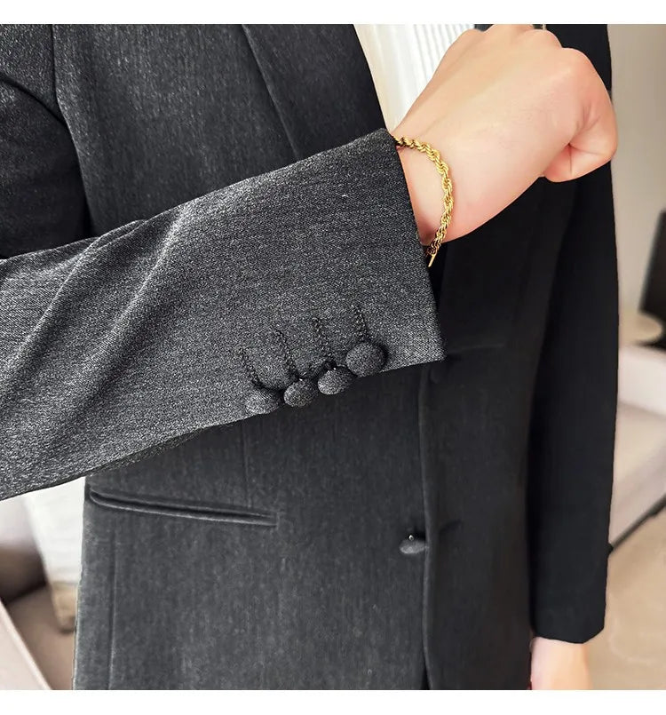 High Quality Casual Business Suit Set Men Slim Fit Social Wedding Groom Formal Set 3 Piece Set (jacket+vest+pant）men Clothing