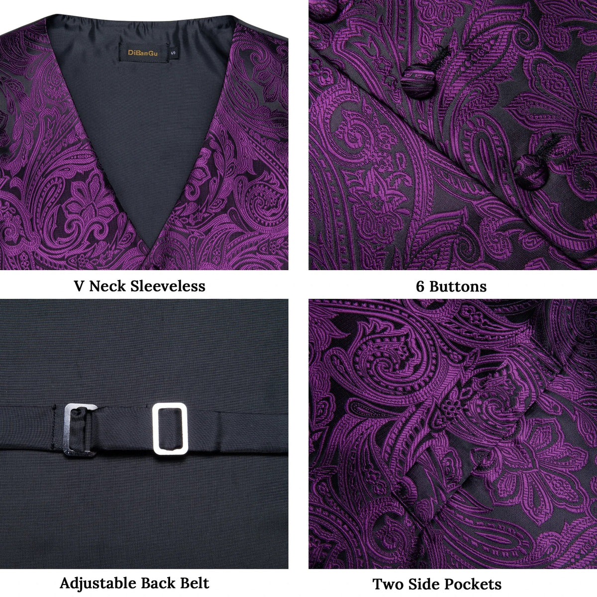 Men's Suit Vest and Tie Set – Single Breasted Waistcoat with Necktie and Pocket Square for Weddings and Business Events