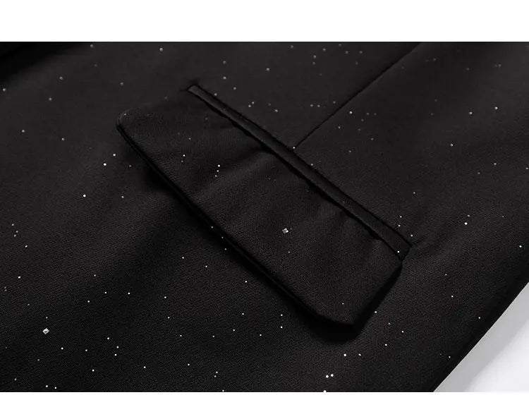 Luxury Man Clothing Glitter Jasje Mannen Suits Sequin Jacket Loose Black Gypsophila Designer Blazers Para Hombres Man Streetwear