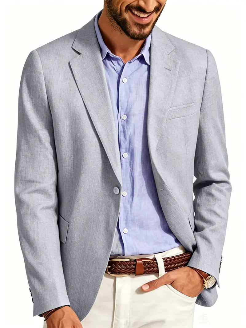 Mens Clothing 2026 Blazers Para Hombres Vintage Cotton Linen Single Button Designer Business Social Jaqueta Masculina Man Suits