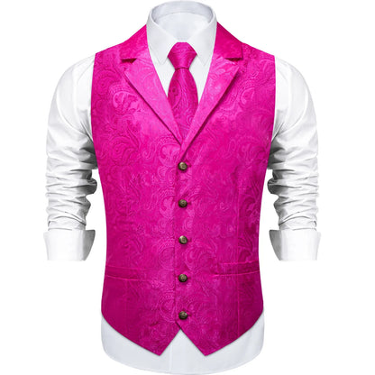 Men's Suit Vest & Tie Set – Paisley Jacquard Waistcoat for Weddings and Formal Occasions