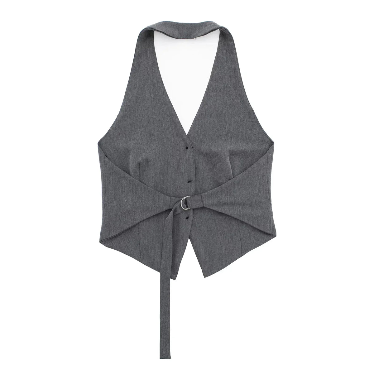 Halter Formal Vests Woman Off Shoulder Women's Suit Vest Backless Black White Short Vest Casual Cropped Sleeveless Vest