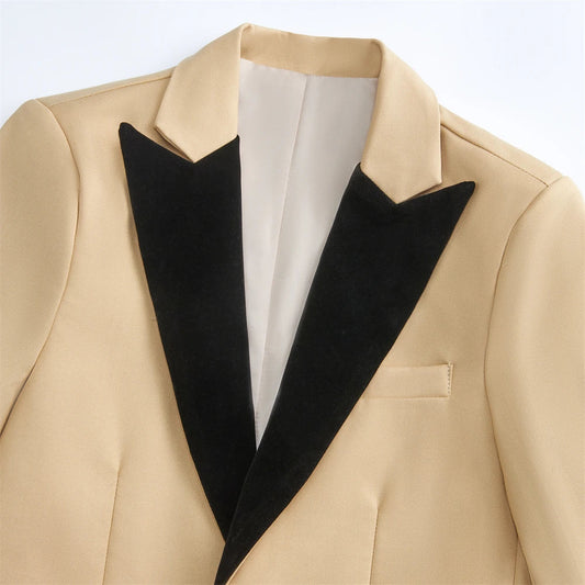 Boys Formal Suit Set with Velvet Collar – 4-Piece Tuxedo for Kids Ages 3–14