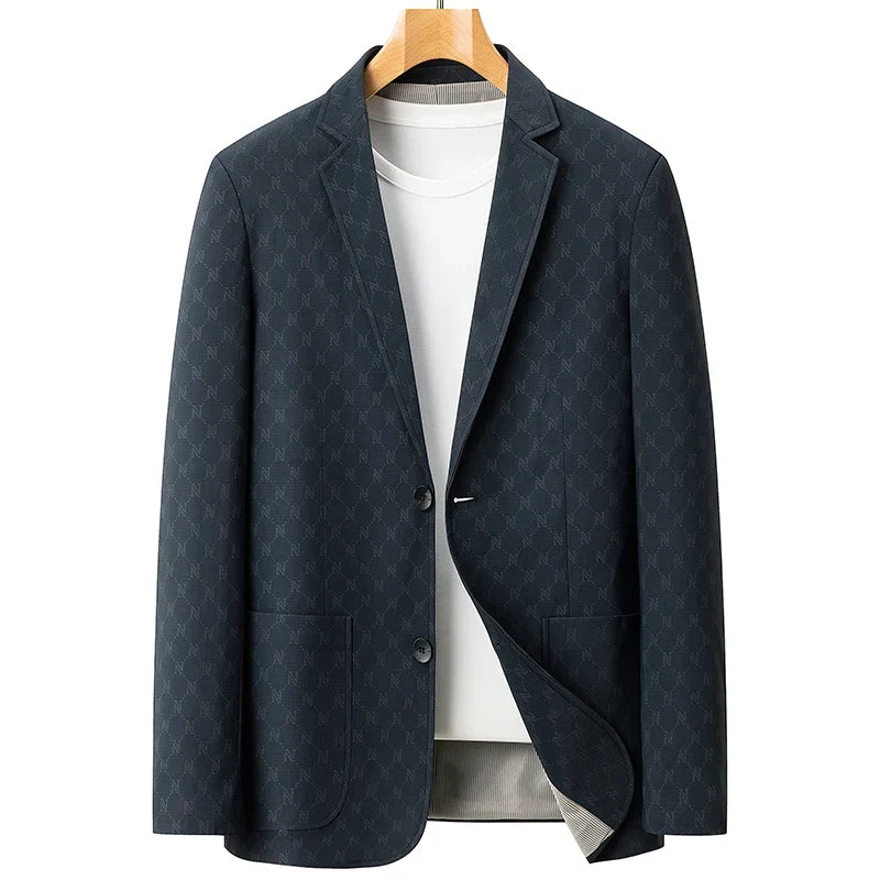 Blazer Outdoor Men's Casual Fashionable Sporty Slimming Letter Trendy British Style Versatile Business Gentleman Wedding Blazer