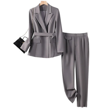 Professional Long-Sleeved Trouser Suits for Women, Fashionable Trousers, High Quality, Show, Elegant, New, Autumn and Winter