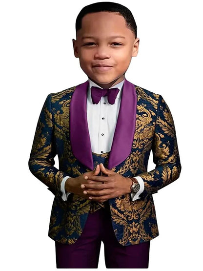 4 Pices Slim Fit Dresswear Suit Set For Formal Occasion Handsome Boys Christmas Set Customize High Quality Tuxedo