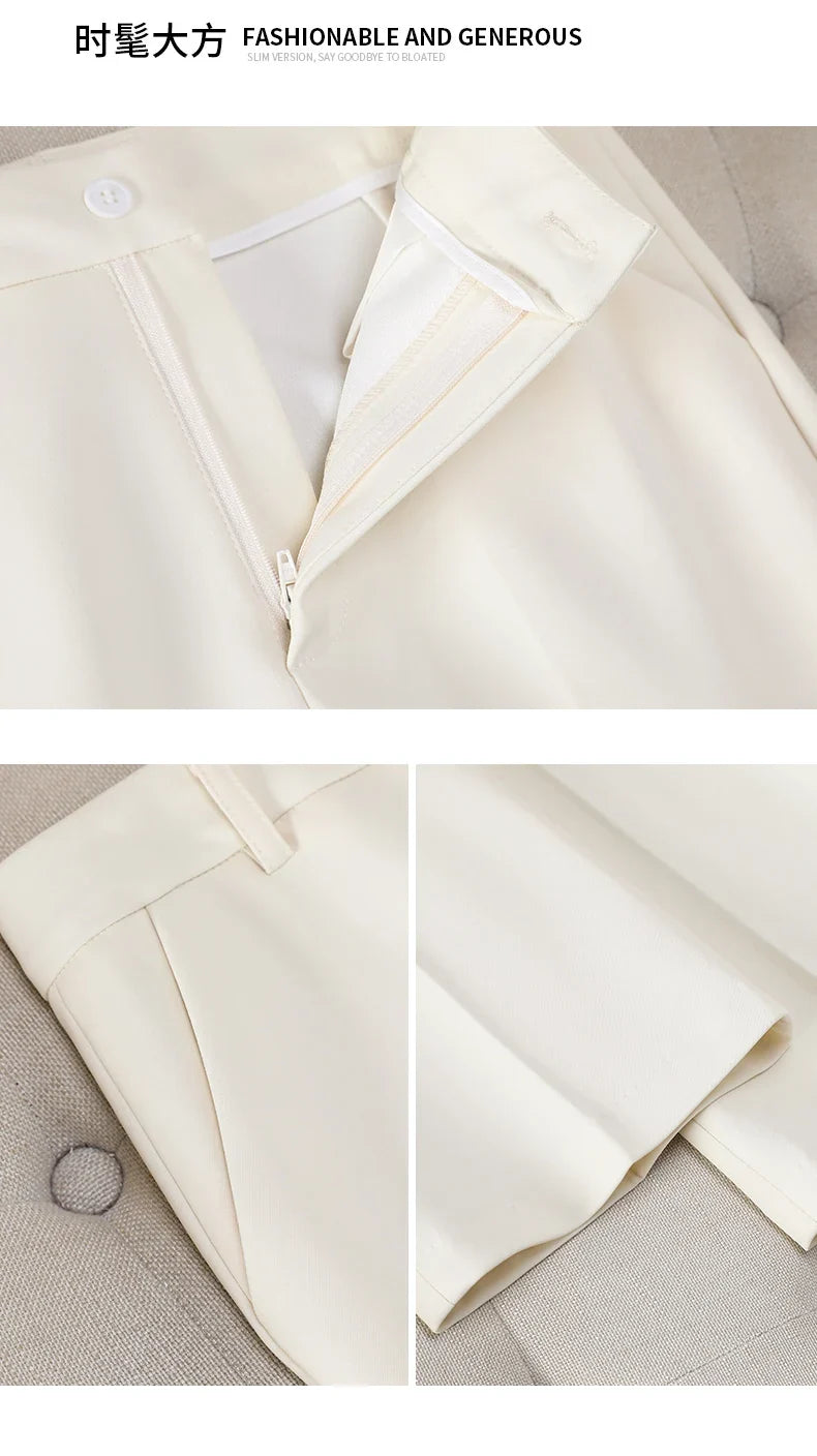 Elegant Chic Double Breasted Blazer Suit with Pants 2 Piece Matching Sets Autumn Womens Outfit Formal Business Office Suits
