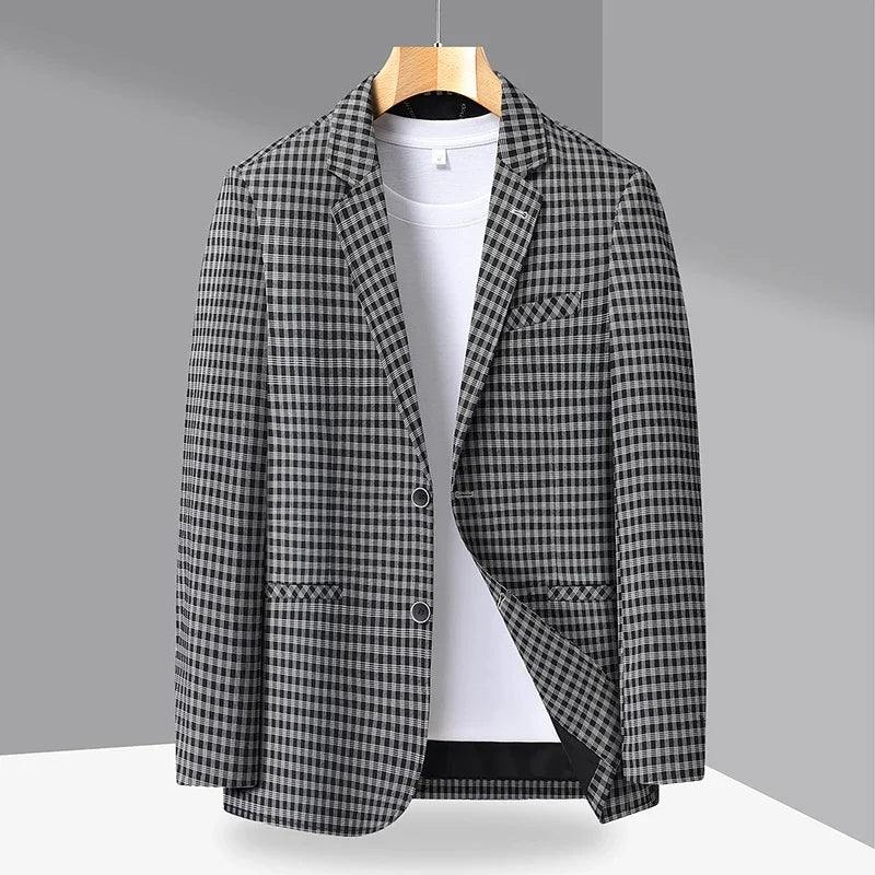 New High-End Soft Comfortable Men's Blazer Slim Fit Fashion Jacket For Young Men Daily Casual Home Wear Outerwear