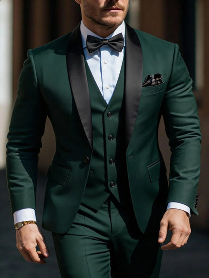 Costume 3 pièces pour homme veste gilet pantalon, Costumes de mariage d'affaires pour hommes pour bal de promo Musculaires costumes de mariage pour hommes