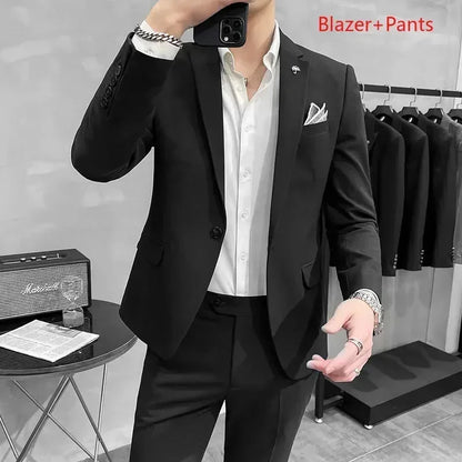 Men's Slim Fit Wedding Suit – Blazer & Pants Set
