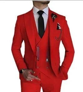 Fashion Smart Business Sky Blue Costume Homme Wedding Men Suits Peak Lapel Groom Tuxedos Terno Masculino Prom Blazer 3 Pieces