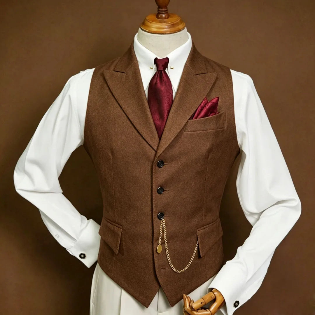 Men's Vest Single Breasted Lapel Waistcoat for Wedding, Business & Formal Occasions