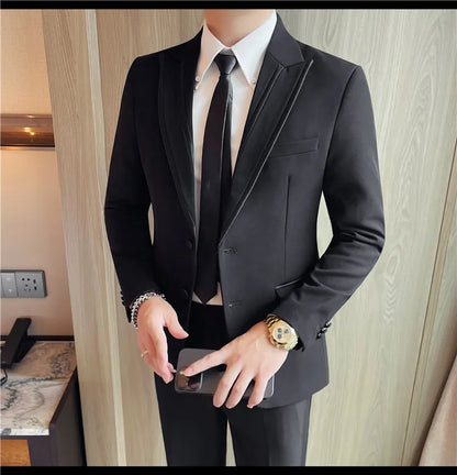 High-quality suit formal wear for men, fashionable and stylish business trend suit jacket, new business casual suit jacket