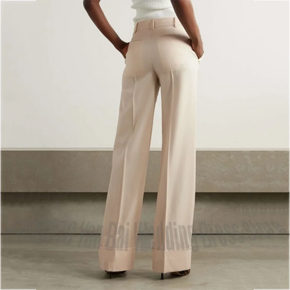 Elegant Women's Suit Two Pieces Straight Double Breasted Office Work Classic Solid Color Formal Outfit Set(Jacket+Pants)