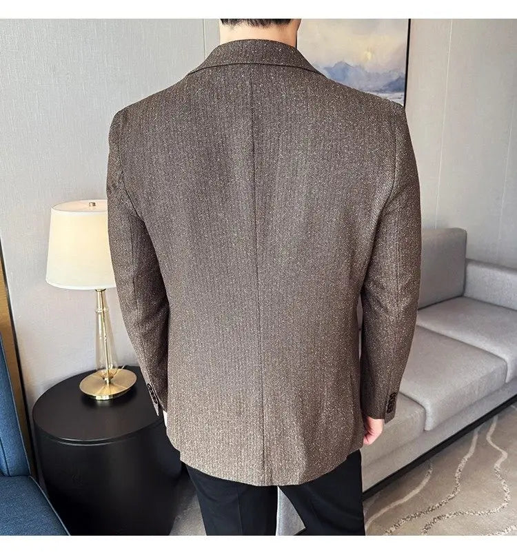 Men's Blazer Single Breasted Slim Fit Korean Style Casual Suit Jacket