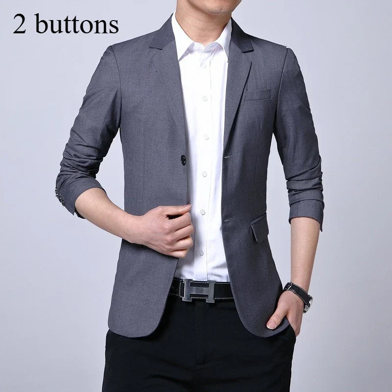 Blazer Men's Fashion Premium Business Outdoor Self-cultivation Gentleman English Style Solid Color Casual Hosts Weddings Blazer