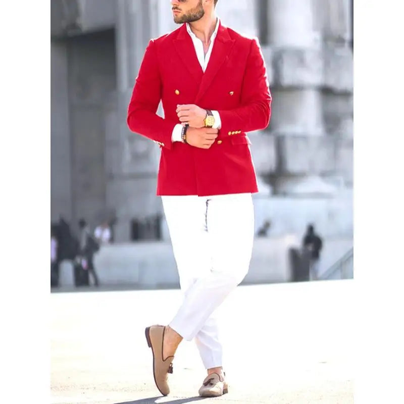 Men's Casual Suit K 67303 Loose Fit Polyester Zipper Closure Business Wear PU Material Color Block Design Winter Collection