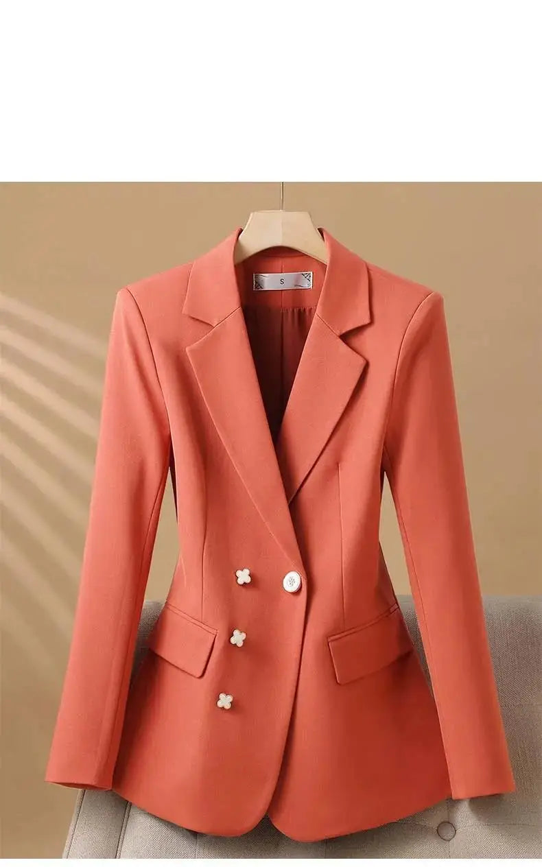 2024 Fashion Women's Blazers Autumn New Coats Jackets Long Sleeve Single Button Casual Outerwears Female Clothing Coat