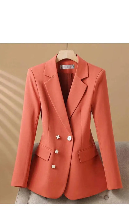 2024 Fashion Women's Blazers Autumn New Coats Jackets Long Sleeve Single Button Casual Outerwears Female Clothing Coat