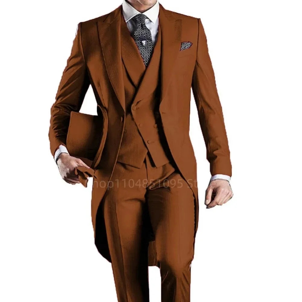 Men's 3-Piece Slim Straight Suit Set for Weddings, Formal Events & Graduation