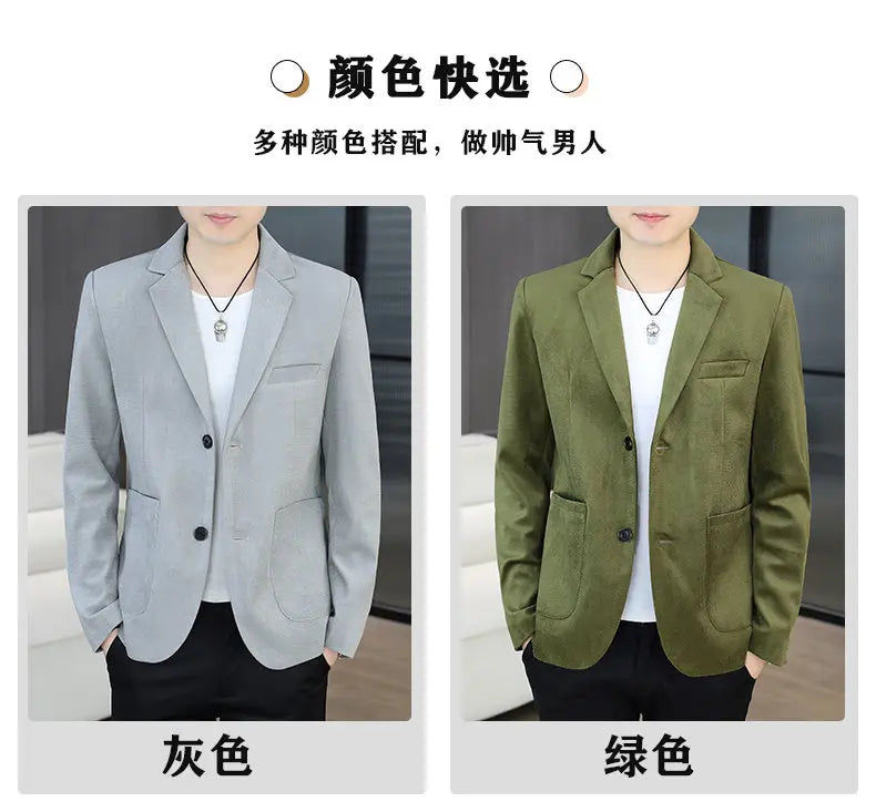 Blazer Men's Fashion Business Gentleman Groom Professional Gentleman Form-fitting Versatile Casual Formal Wear High-end Blazer